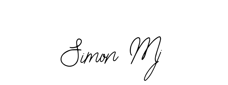 How to make Simon Mj name signature. Use Bearetta-2O07w style for creating short signs online. This is the latest handwritten sign. Simon Mj signature style 12 images and pictures png