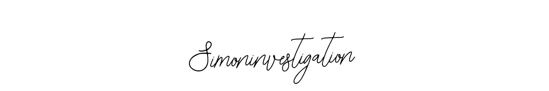 The best way (Bearetta-2O07w) to make a short signature is to pick only two or three words in your name. The name Simoninvestigation include a total of six letters. For converting this name. Simoninvestigation signature style 12 images and pictures png