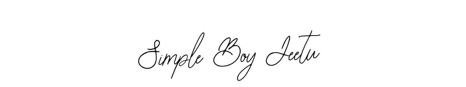 if you are searching for the best signature style for your name Simple Boy Jeetu. so please give up your signature search. here we have designed multiple signature styles  using Bearetta-2O07w. Simple Boy Jeetu signature style 12 images and pictures png