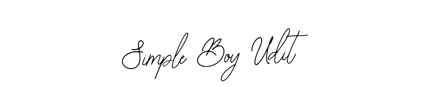 How to make Simple Boy Udit name signature. Use Bearetta-2O07w style for creating short signs online. This is the latest handwritten sign. Simple Boy Udit signature style 12 images and pictures png