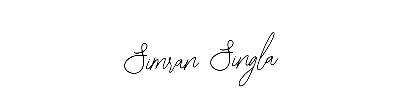 You should practise on your own different ways (Bearetta-2O07w) to write your name (Simran Singla) in signature. don't let someone else do it for you. Simran Singla signature style 12 images and pictures png