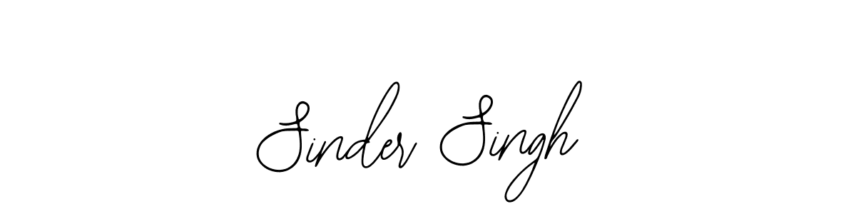 You should practise on your own different ways (Bearetta-2O07w) to write your name (Sinder Singh) in signature. don't let someone else do it for you. Sinder Singh signature style 12 images and pictures png