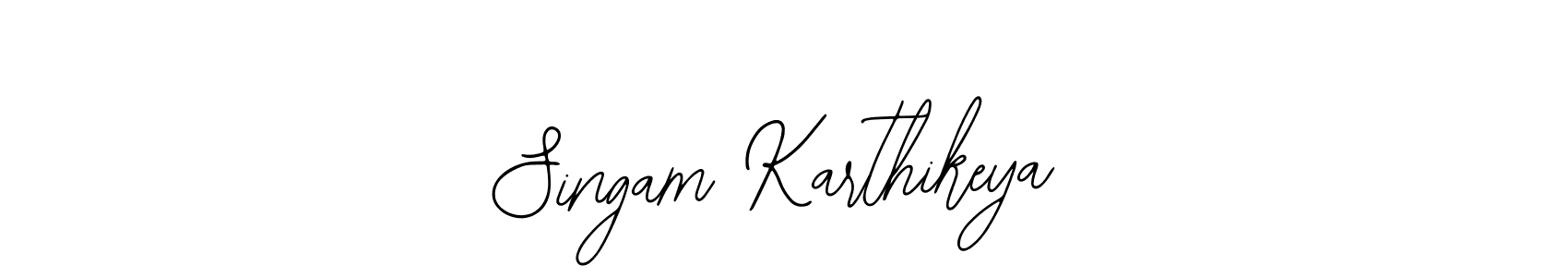 You should practise on your own different ways (Bearetta-2O07w) to write your name (Singam Karthikeya) in signature. don't let someone else do it for you. Singam Karthikeya signature style 12 images and pictures png