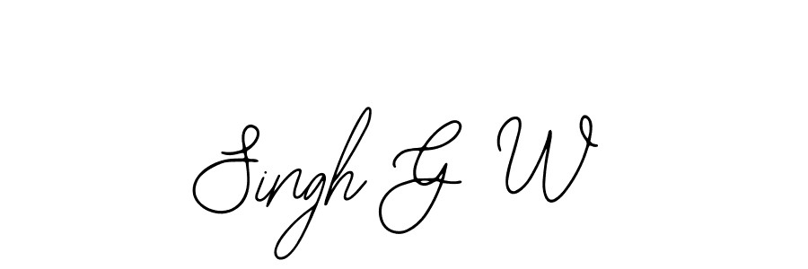 Also You can easily find your signature by using the search form. We will create Singh G W name handwritten signature images for you free of cost using Bearetta-2O07w sign style. Singh G W signature style 12 images and pictures png