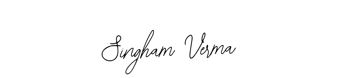 How to make Singham Verma name signature. Use Bearetta-2O07w style for creating short signs online. This is the latest handwritten sign. Singham Verma signature style 12 images and pictures png