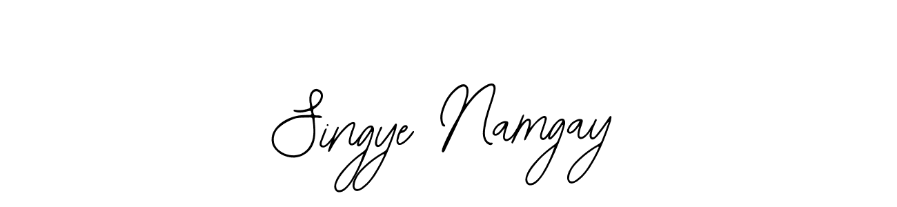 You should practise on your own different ways (Bearetta-2O07w) to write your name (Singye Namgay) in signature. don't let someone else do it for you. Singye Namgay signature style 12 images and pictures png