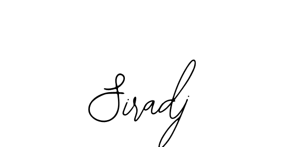 How to make Siradj name signature. Use Bearetta-2O07w style for creating short signs online. This is the latest handwritten sign. Siradj signature style 12 images and pictures png