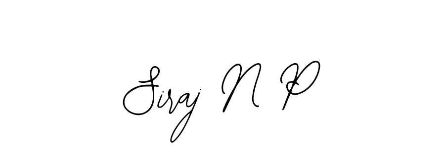 Create a beautiful signature design for name Siraj N P. With this signature (Bearetta-2O07w) fonts, you can make a handwritten signature for free. Siraj N P signature style 12 images and pictures png