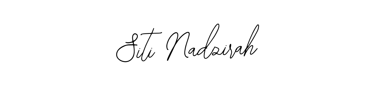 How to make Siti Nadzirah name signature. Use Bearetta-2O07w style for creating short signs online. This is the latest handwritten sign. Siti Nadzirah signature style 12 images and pictures png