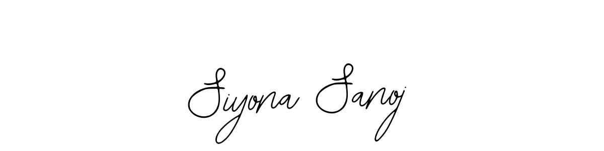 How to make Siyona Sanoj name signature. Use Bearetta-2O07w style for creating short signs online. This is the latest handwritten sign. Siyona Sanoj signature style 12 images and pictures png