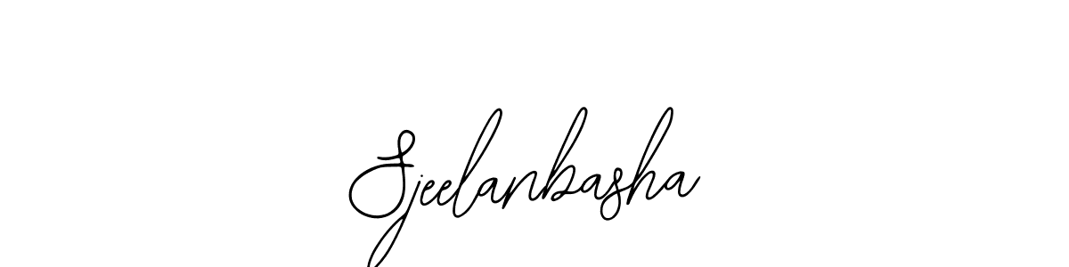 The best way (Bearetta-2O07w) to make a short signature is to pick only two or three words in your name. The name Sjeelanbasha include a total of six letters. For converting this name. Sjeelanbasha signature style 12 images and pictures png