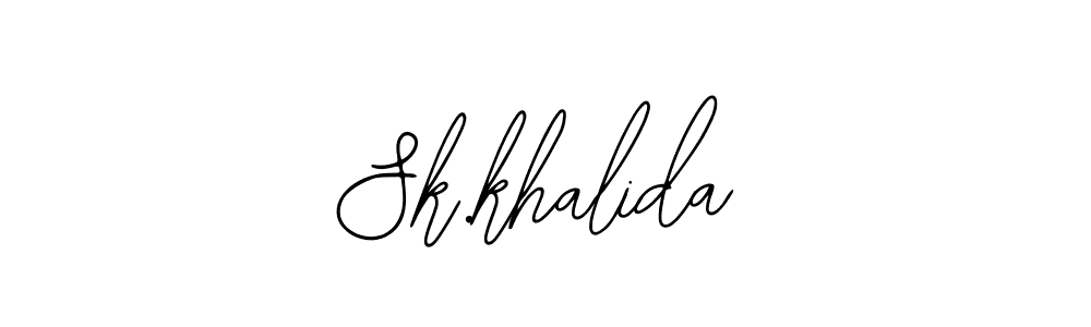 The best way (Bearetta-2O07w) to make a short signature is to pick only two or three words in your name. The name Sk.khalida include a total of six letters. For converting this name. Sk.khalida signature style 12 images and pictures png