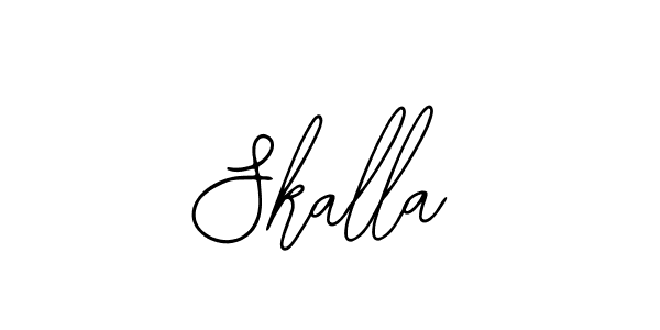 Use a signature maker to create a handwritten signature online. With this signature software, you can design (Bearetta-2O07w) your own signature for name Skalla. Skalla signature style 12 images and pictures png