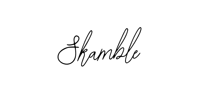 Similarly Bearetta-2O07w is the best handwritten signature design. Signature creator online .You can use it as an online autograph creator for name Skamble. Skamble signature style 12 images and pictures png