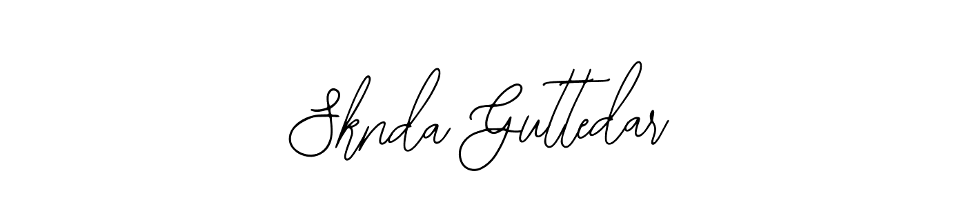 How to make Sknda Guttedar name signature. Use Bearetta-2O07w style for creating short signs online. This is the latest handwritten sign. Sknda Guttedar signature style 12 images and pictures png