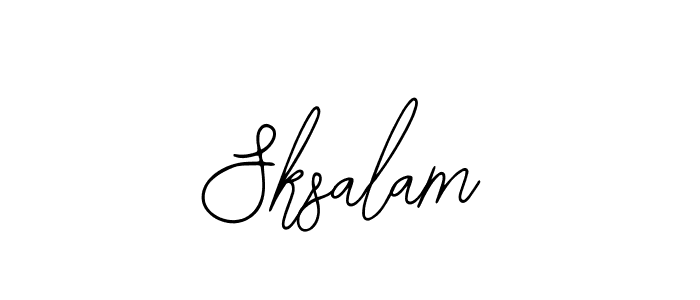 How to make Sksalam name signature. Use Bearetta-2O07w style for creating short signs online. This is the latest handwritten sign. Sksalam signature style 12 images and pictures png