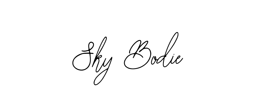 How to make Sky Bodie name signature. Use Bearetta-2O07w style for creating short signs online. This is the latest handwritten sign. Sky Bodie signature style 12 images and pictures png