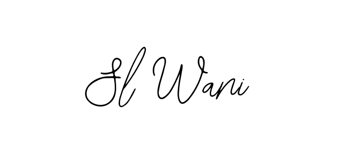 Also You can easily find your signature by using the search form. We will create Sl Wani name handwritten signature images for you free of cost using Bearetta-2O07w sign style. Sl Wani signature style 12 images and pictures png