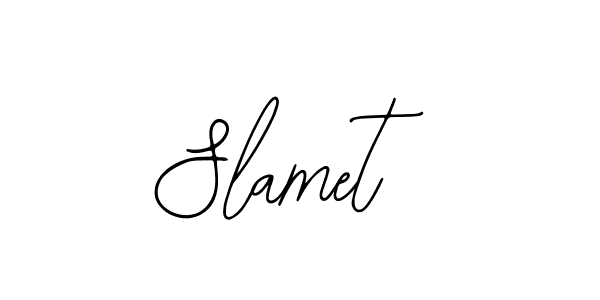 The best way (Bearetta-2O07w) to make a short signature is to pick only two or three words in your name. The name Slamet include a total of six letters. For converting this name. Slamet signature style 12 images and pictures png