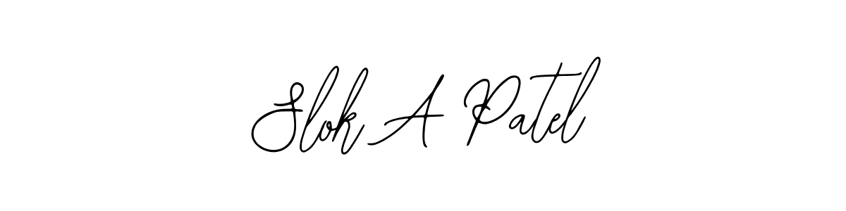 The best way (Bearetta-2O07w) to make a short signature is to pick only two or three words in your name. The name Slok A Patel include a total of six letters. For converting this name. Slok A Patel signature style 12 images and pictures png