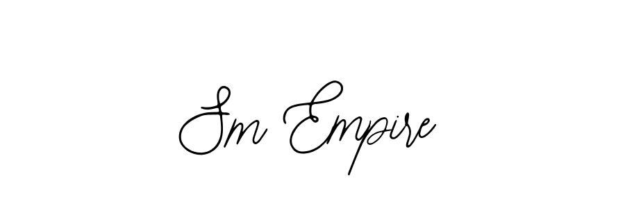 Use a signature maker to create a handwritten signature online. With this signature software, you can design (Bearetta-2O07w) your own signature for name Sm Empire. Sm Empire signature style 12 images and pictures png