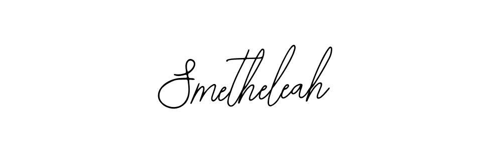 The best way (Bearetta-2O07w) to make a short signature is to pick only two or three words in your name. The name Smetheleah include a total of six letters. For converting this name. Smetheleah signature style 12 images and pictures png