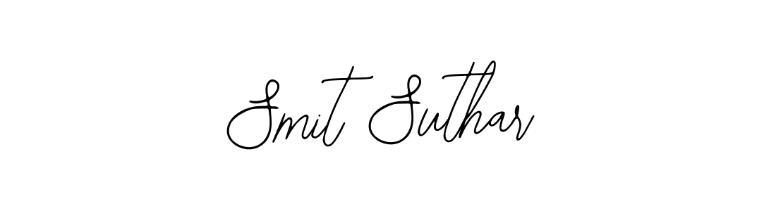 The best way (Bearetta-2O07w) to make a short signature is to pick only two or three words in your name. The name Smit Suthar include a total of six letters. For converting this name. Smit Suthar signature style 12 images and pictures png