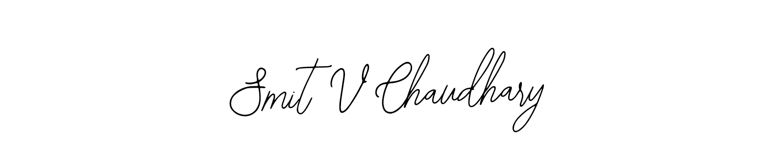 How to make Smit V Chaudhary name signature. Use Bearetta-2O07w style for creating short signs online. This is the latest handwritten sign. Smit V Chaudhary signature style 12 images and pictures png