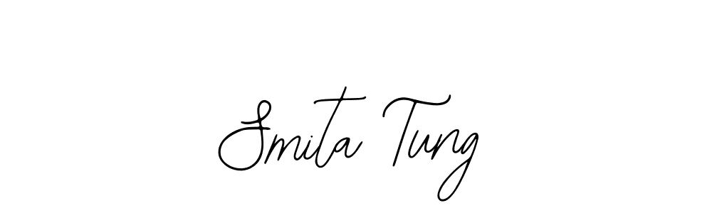 You should practise on your own different ways (Bearetta-2O07w) to write your name (Smita Tung) in signature. don't let someone else do it for you. Smita Tung signature style 12 images and pictures png