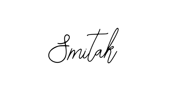 How to make Smitak name signature. Use Bearetta-2O07w style for creating short signs online. This is the latest handwritten sign. Smitak signature style 12 images and pictures png