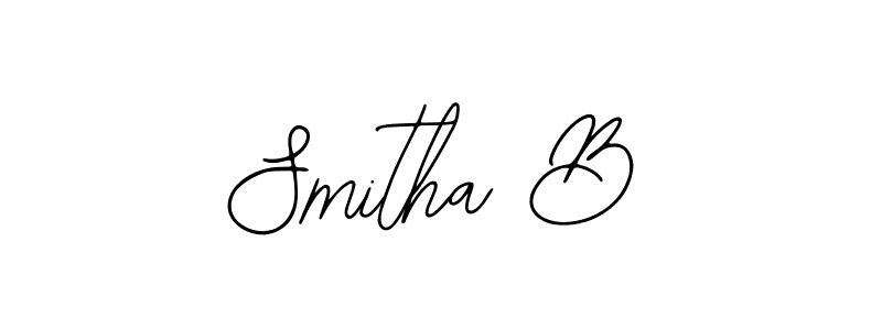 How to make Smitha B name signature. Use Bearetta-2O07w style for creating short signs online. This is the latest handwritten sign. Smitha B signature style 12 images and pictures png