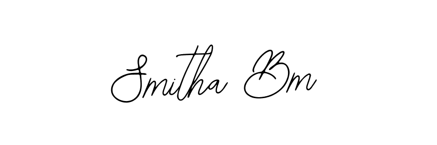 Use a signature maker to create a handwritten signature online. With this signature software, you can design (Bearetta-2O07w) your own signature for name Smitha Bm. Smitha Bm signature style 12 images and pictures png
