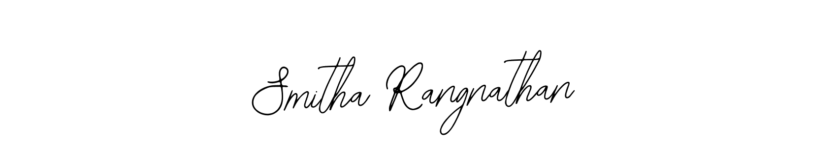 How to make Smitha Rangnathan name signature. Use Bearetta-2O07w style for creating short signs online. This is the latest handwritten sign. Smitha Rangnathan signature style 12 images and pictures png