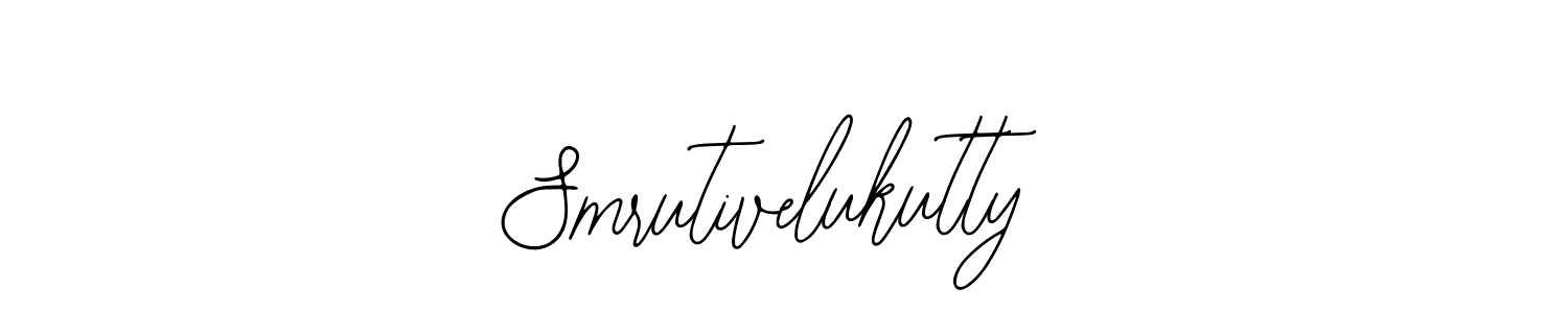 The best way (Bearetta-2O07w) to make a short signature is to pick only two or three words in your name. The name Smrutivelukutty include a total of six letters. For converting this name. Smrutivelukutty signature style 12 images and pictures png