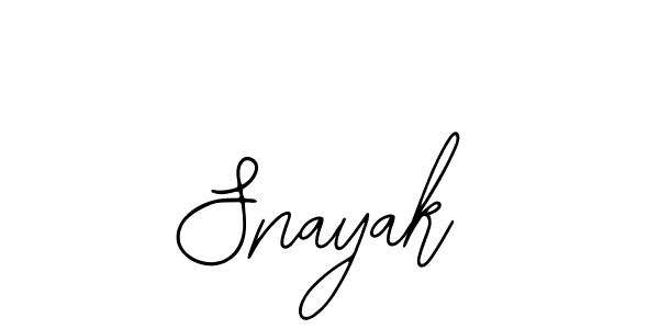 Design your own signature with our free online signature maker. With this signature software, you can create a handwritten (Bearetta-2O07w) signature for name Snayak. Snayak signature style 12 images and pictures png