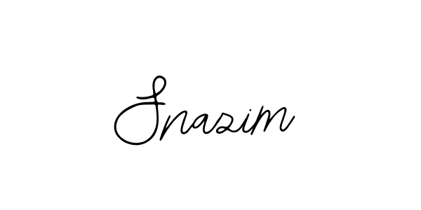 How to make Snazim name signature. Use Bearetta-2O07w style for creating short signs online. This is the latest handwritten sign. Snazim signature style 12 images and pictures png