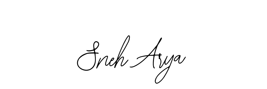How to make Sneh Arya name signature. Use Bearetta-2O07w style for creating short signs online. This is the latest handwritten sign. Sneh Arya signature style 12 images and pictures png