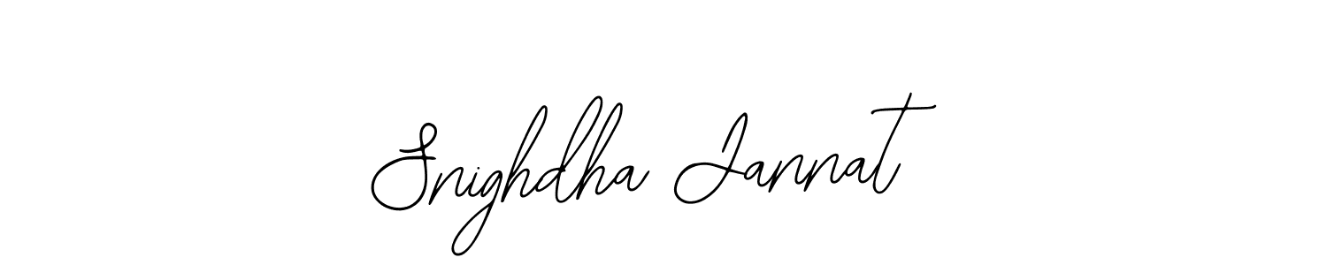 You should practise on your own different ways (Bearetta-2O07w) to write your name (Snighdha Jannat) in signature. don't let someone else do it for you. Snighdha Jannat signature style 12 images and pictures png