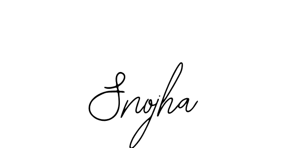 How to make Snojha name signature. Use Bearetta-2O07w style for creating short signs online. This is the latest handwritten sign. Snojha signature style 12 images and pictures png