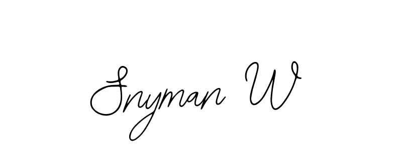 Make a beautiful signature design for name Snyman W. With this signature (Bearetta-2O07w) style, you can create a handwritten signature for free. Snyman W signature style 12 images and pictures png