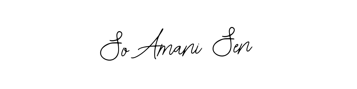 Create a beautiful signature design for name So Amani Sen. With this signature (Bearetta-2O07w) fonts, you can make a handwritten signature for free. So Amani Sen signature style 12 images and pictures png