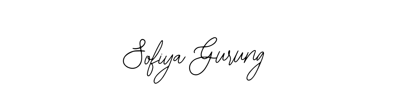 You should practise on your own different ways (Bearetta-2O07w) to write your name (Sofiya Gurung) in signature. don't let someone else do it for you. Sofiya Gurung signature style 12 images and pictures png