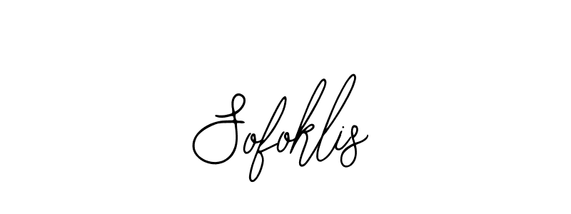 How to make Sofoklis name signature. Use Bearetta-2O07w style for creating short signs online. This is the latest handwritten sign. Sofoklis signature style 12 images and pictures png