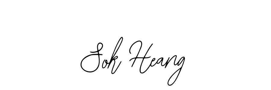 How to make Sok Heang name signature. Use Bearetta-2O07w style for creating short signs online. This is the latest handwritten sign. Sok Heang signature style 12 images and pictures png