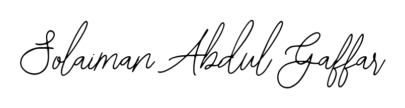 You can use this online signature creator to create a handwritten signature for the name Solaiman Abdul Gaffar. This is the best online autograph maker. Solaiman Abdul Gaffar signature style 12 images and pictures png