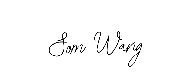 How to make Som Wang name signature. Use Bearetta-2O07w style for creating short signs online. This is the latest handwritten sign. Som Wang signature style 12 images and pictures png