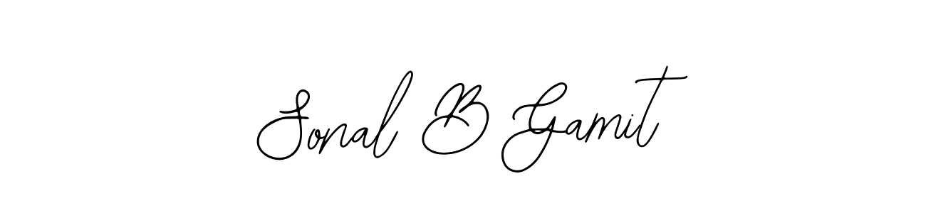 The best way (Bearetta-2O07w) to make a short signature is to pick only two or three words in your name. The name Sonal B Gamit include a total of six letters. For converting this name. Sonal B Gamit signature style 12 images and pictures png
