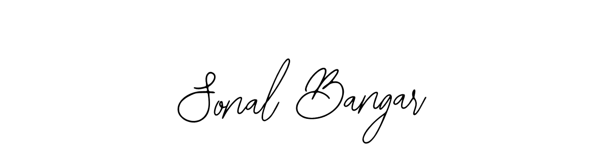 You should practise on your own different ways (Bearetta-2O07w) to write your name (Sonal Bangar) in signature. don't let someone else do it for you. Sonal Bangar signature style 12 images and pictures png