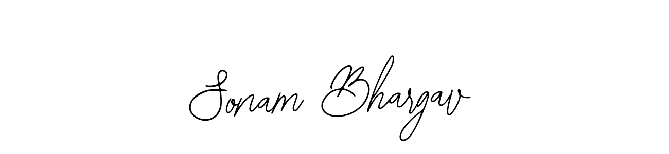 You should practise on your own different ways (Bearetta-2O07w) to write your name (Sonam Bhargav) in signature. don't let someone else do it for you. Sonam Bhargav signature style 12 images and pictures png