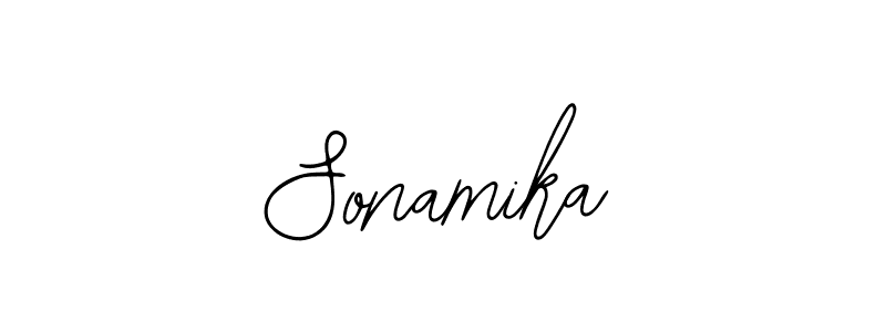 You should practise on your own different ways (Bearetta-2O07w) to write your name (Sonamika) in signature. don't let someone else do it for you. Sonamika signature style 12 images and pictures png